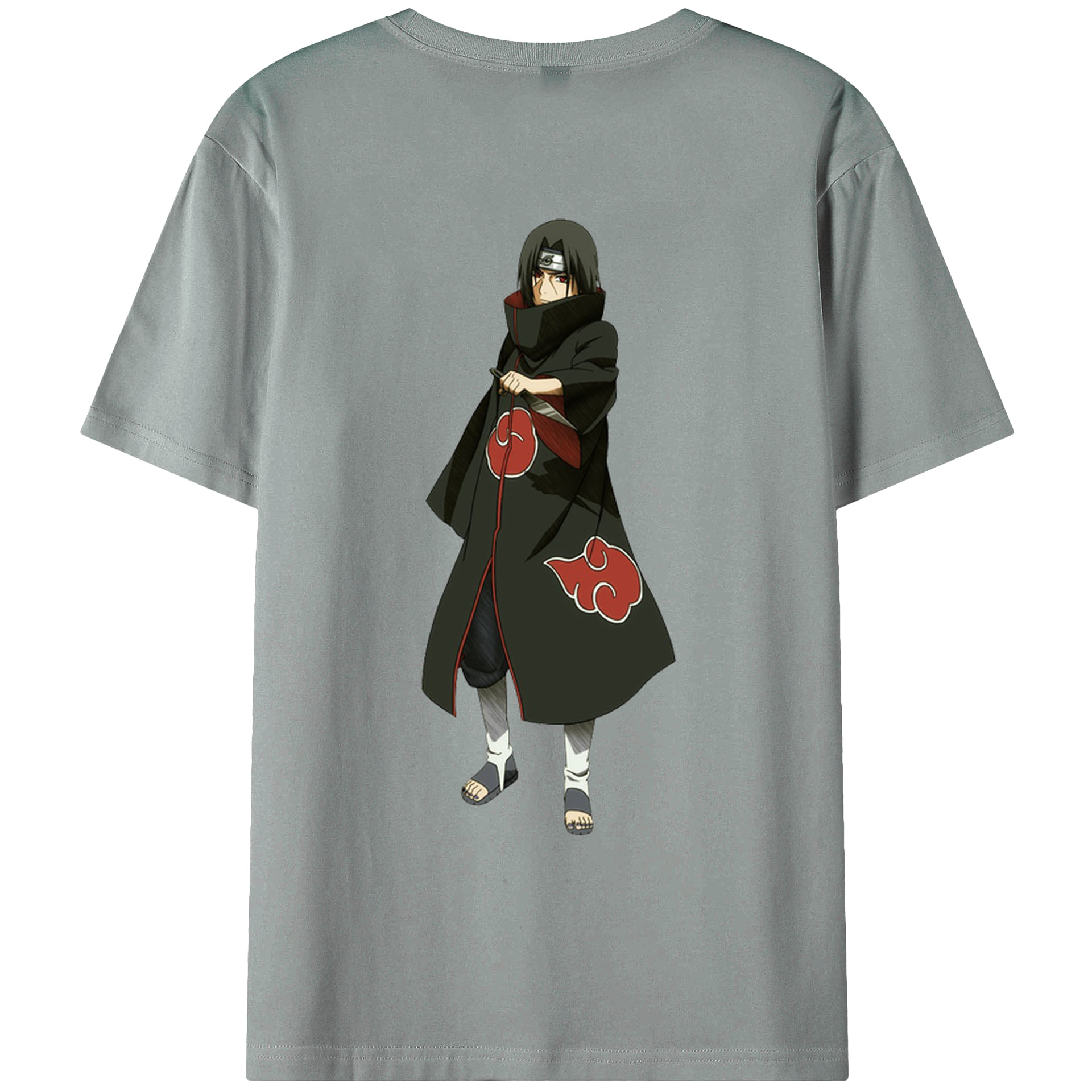 （画像用） NARUTO -ナルト- うちは イタチ Uchiha Itachi 綿100％ メンズ半袖Tシャツ（バックプリント） 通気性